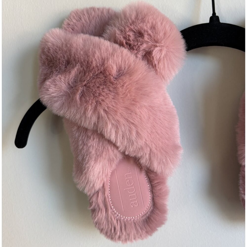 Auden Fuzzy Cross-Band Slippers - Pink - 5/6